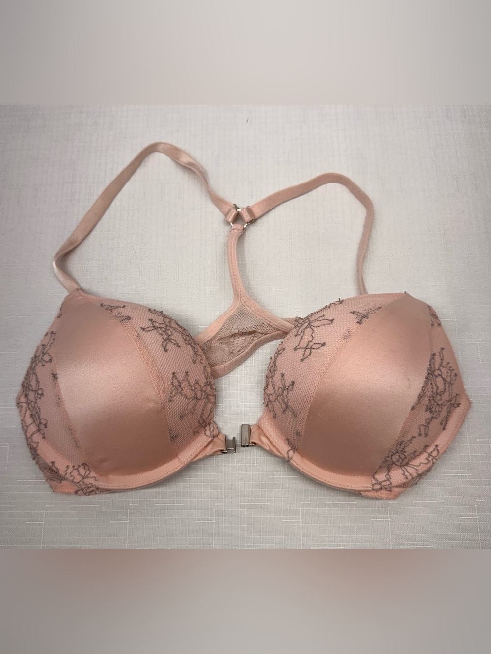Victoria's Secret Pink Lace-Trim Push-Up Bra 34A